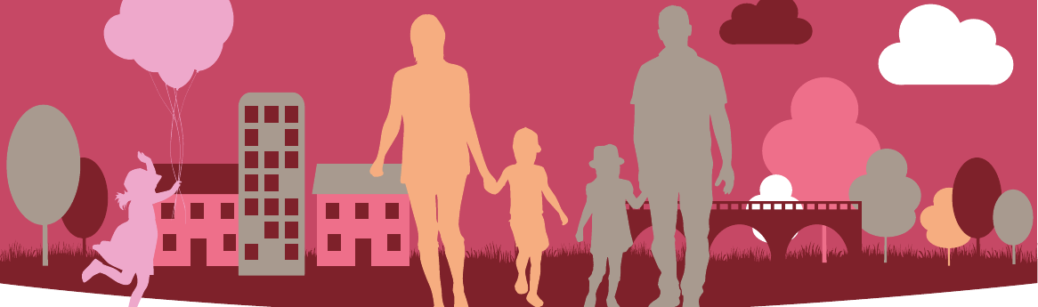 Illustration: Menschen und Häuser des Stadtteils Tonndorf